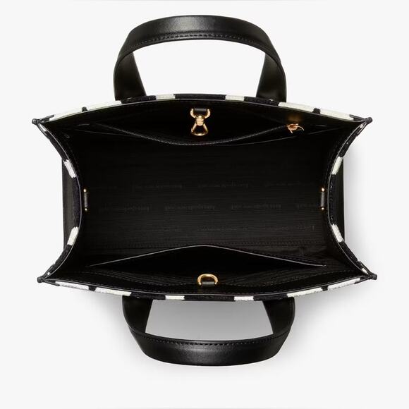 NWT Kate Spade Spade Flower Monogram Manhattan Chenille Small Tote Purse - Picture 3 of 12